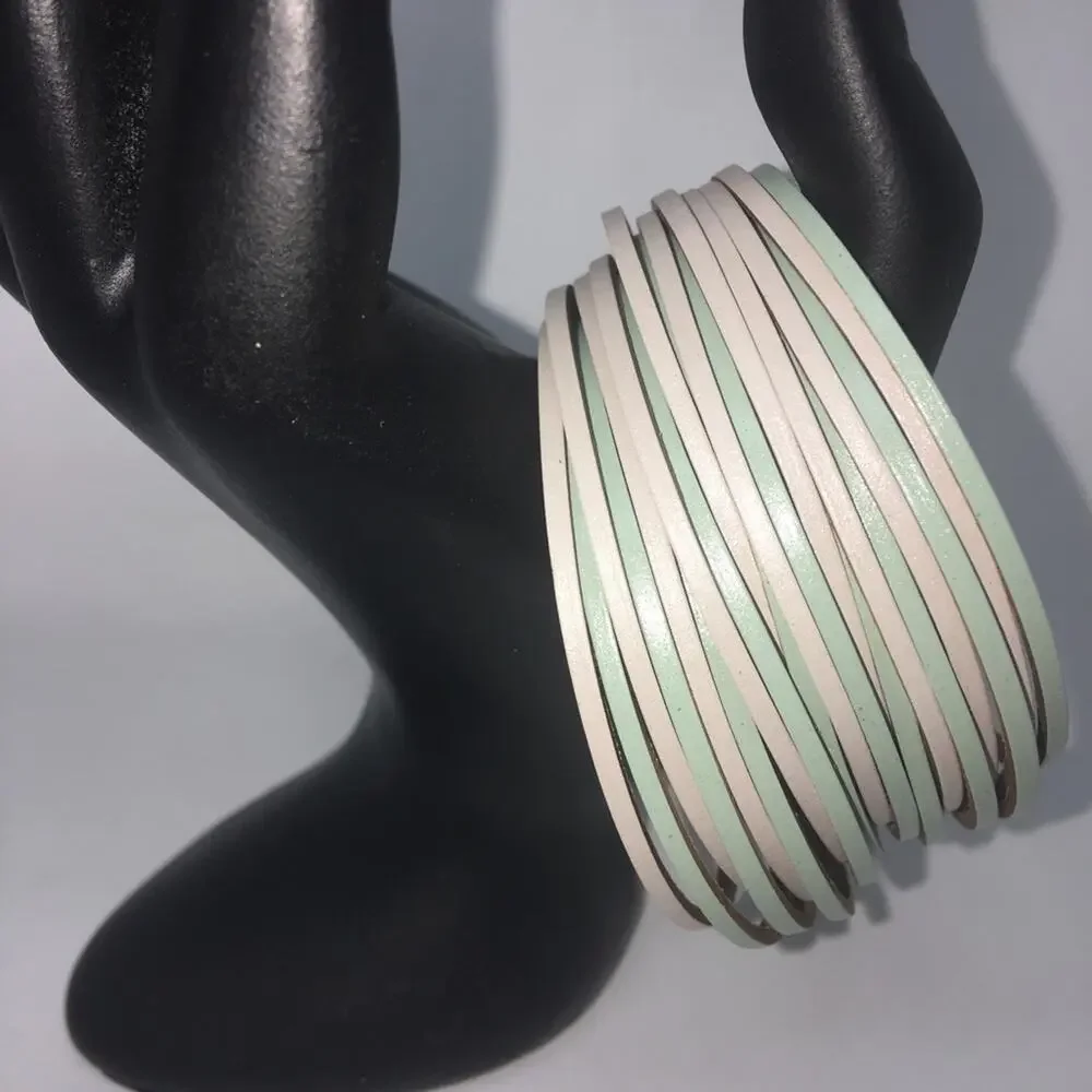 Multi Cord Bracelet Faux Leather - Mint